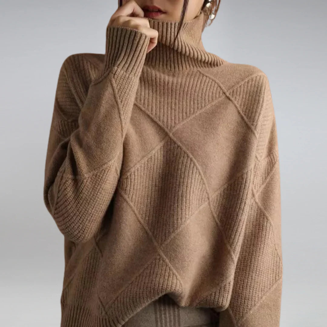 Anabel™ Jersey de cuello alto de cachemira suave