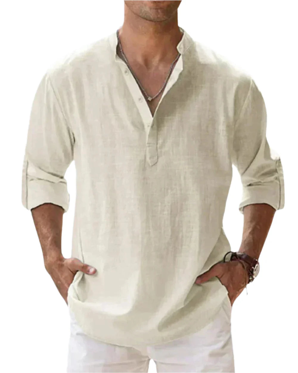 Pierre - Camisa de manga larga de algodón