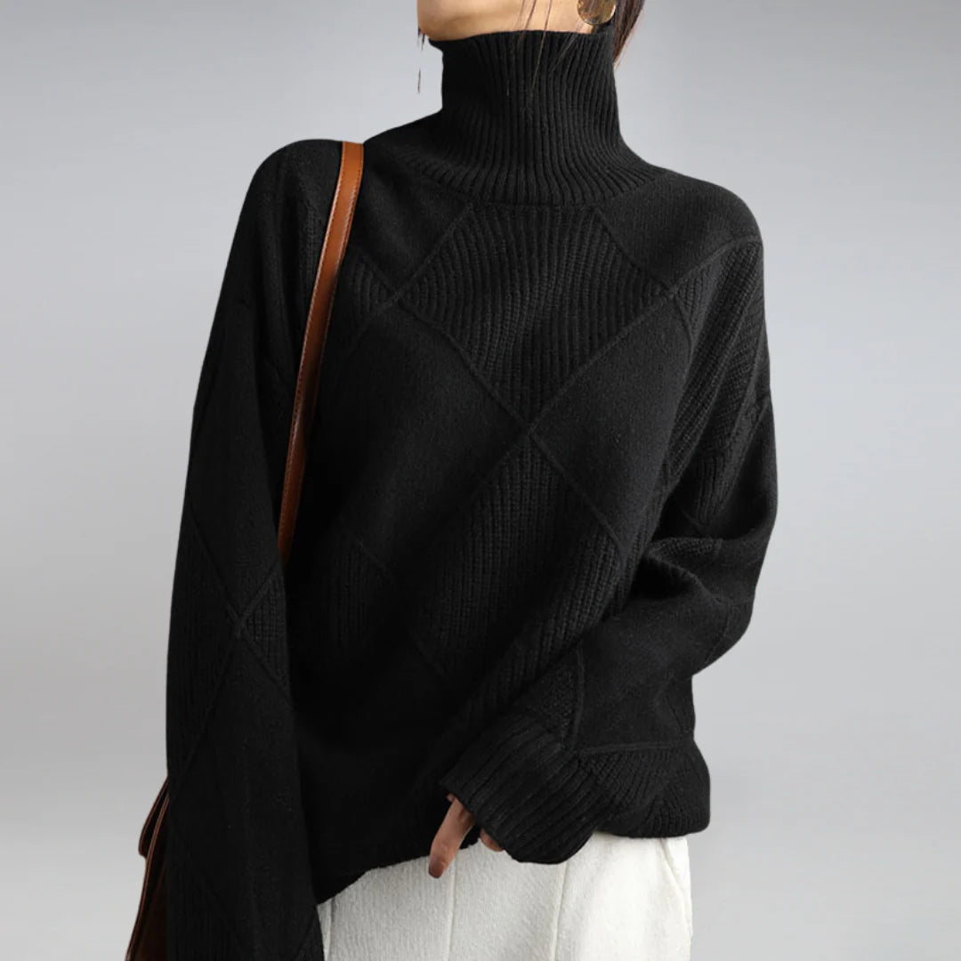 Anabel™ Jersey de cuello alto de cachemira suave