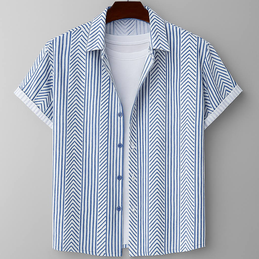 Mateus - Camisa de Hombre con Estampado Geométrico