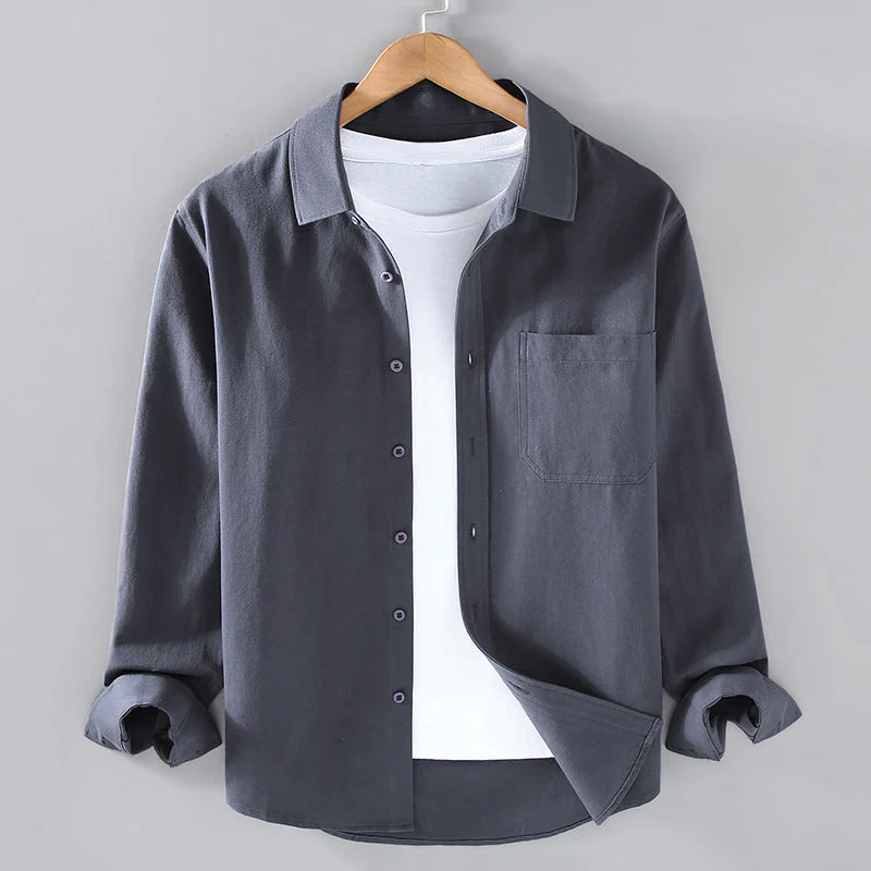 Ramón™ Camisa Clásica de Lino Sólido