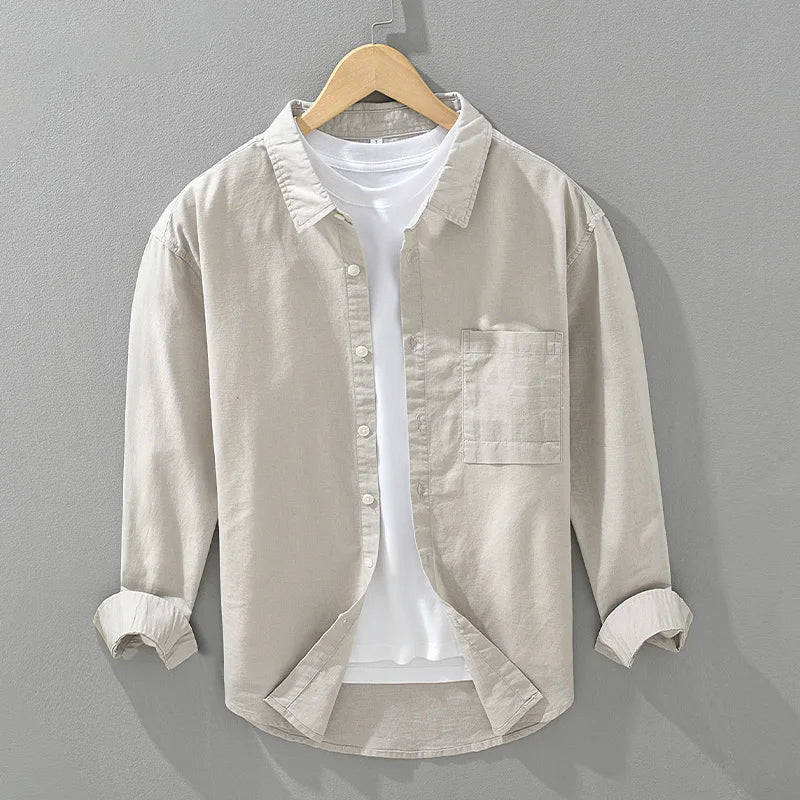 Ramón™ Camisa Clásica de Lino Sólido