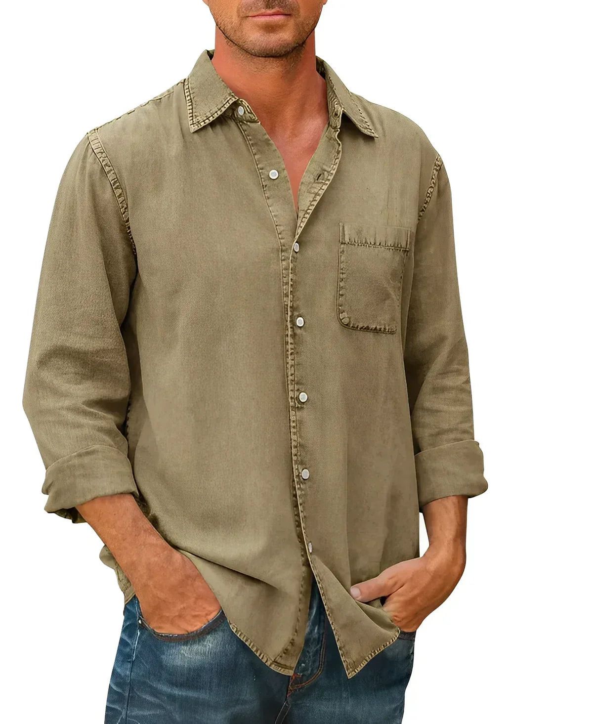 Agustín - Camisa de manga larga casual