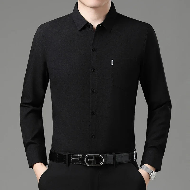 Esteban - Camisa de manga larga de algodón para hombre