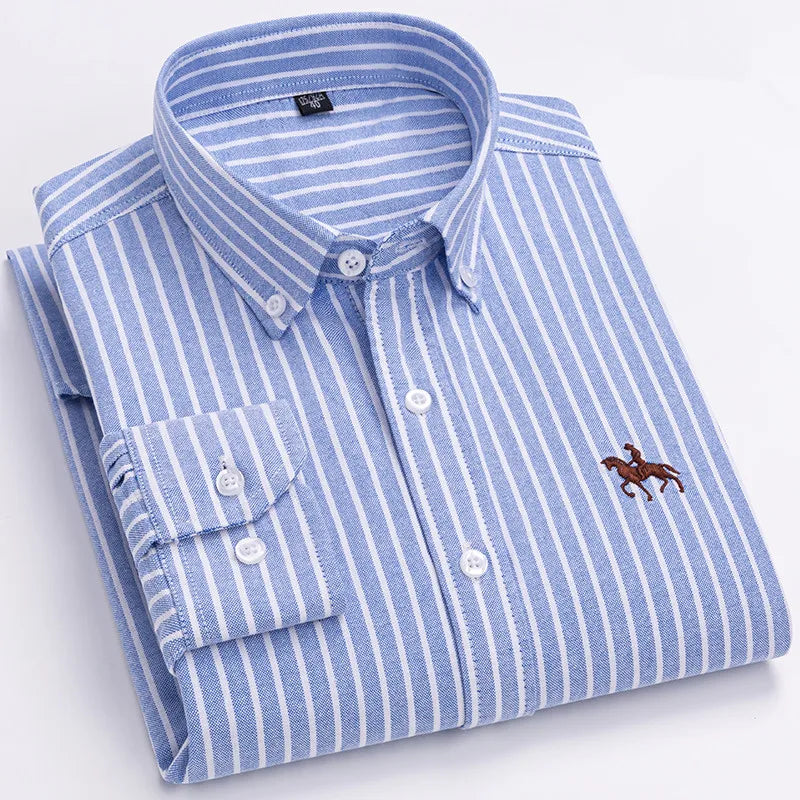 Raúl™ Camisa de hombre 100% algodón de manga larga