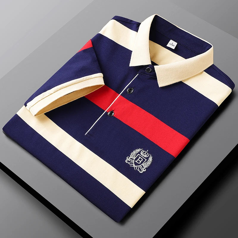Bastiani - Polo premium a rayas para hombre