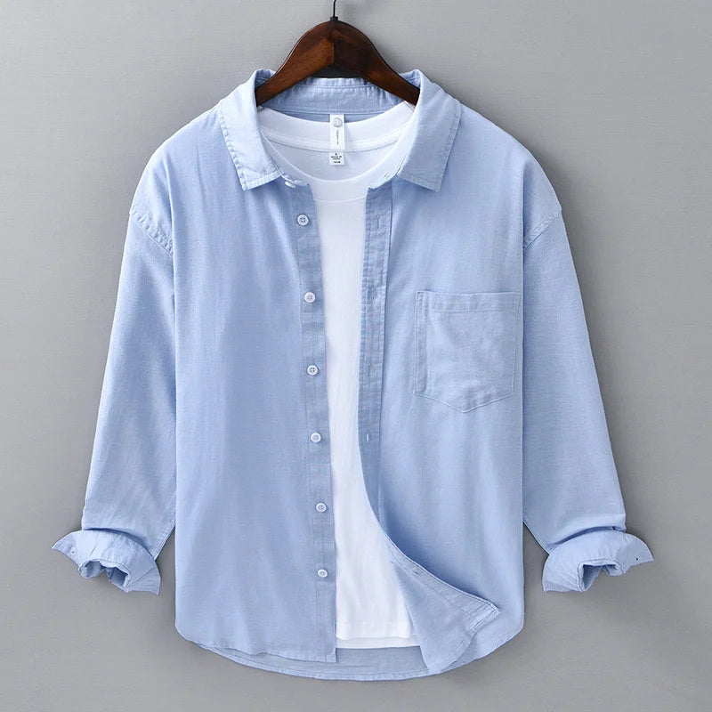 Ramón™ Camisa Clásica de Lino Sólido