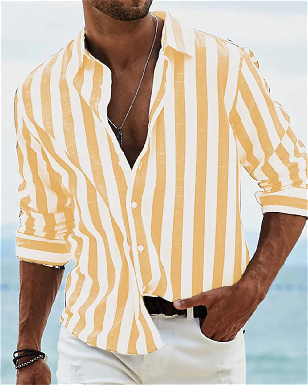 Olivaro - Camisa de rayas estilo Riviera
