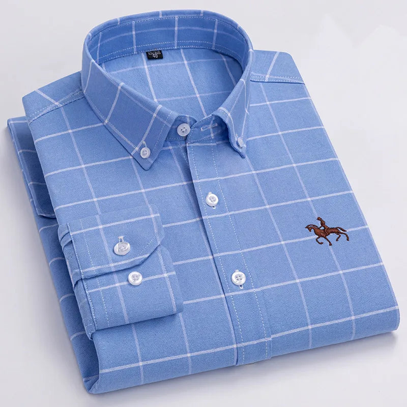 Raúl™ Camisa de hombre 100% algodón de manga larga