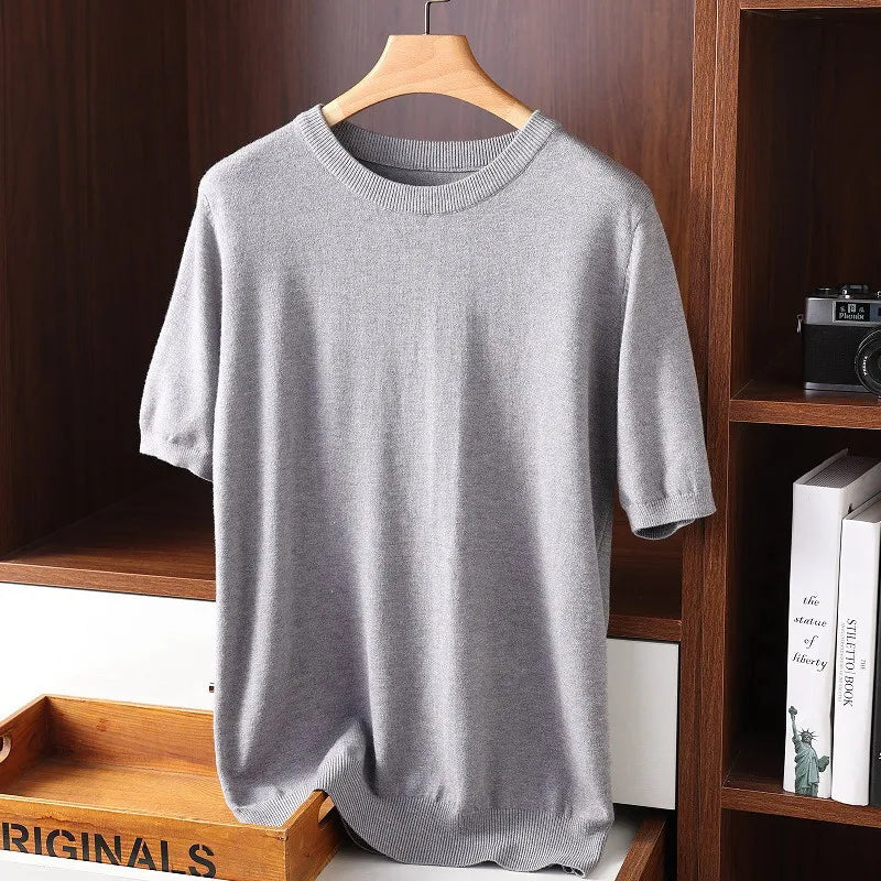 Mario - Camiseta de punto de cachemira para hombre