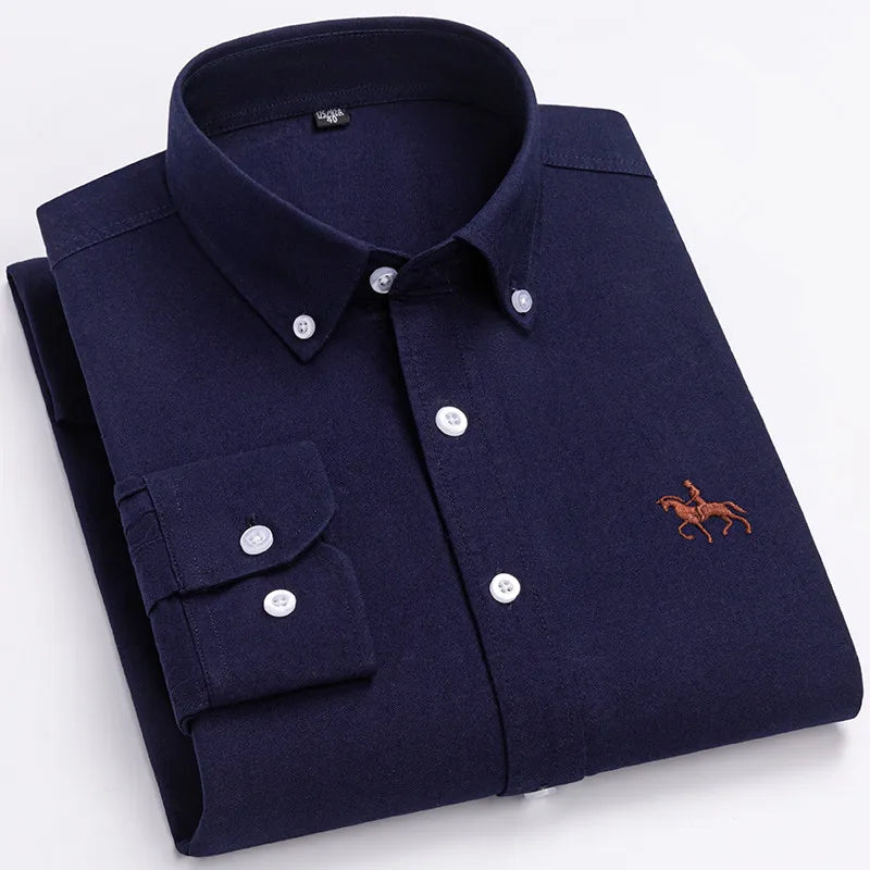 Raúl™ Camisa de hombre 100% algodón de manga larga