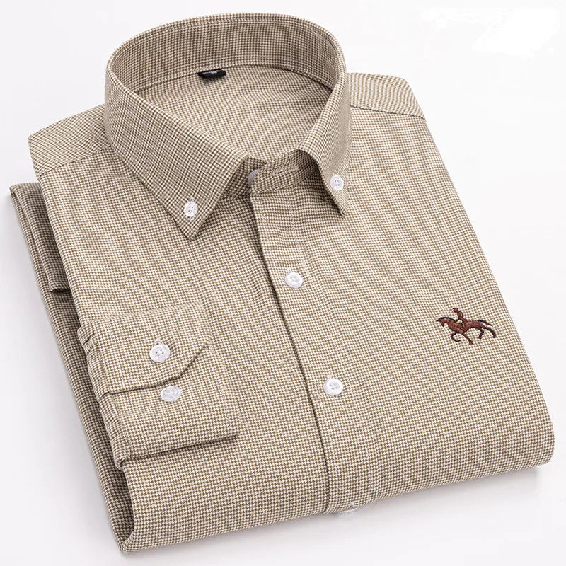 Raúl™ Camisa de hombre 100% algodón de manga larga
