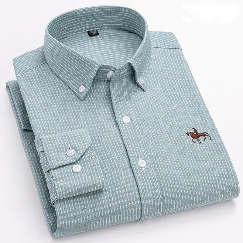 Raúl™ Camisa de hombre 100% algodón de manga larga