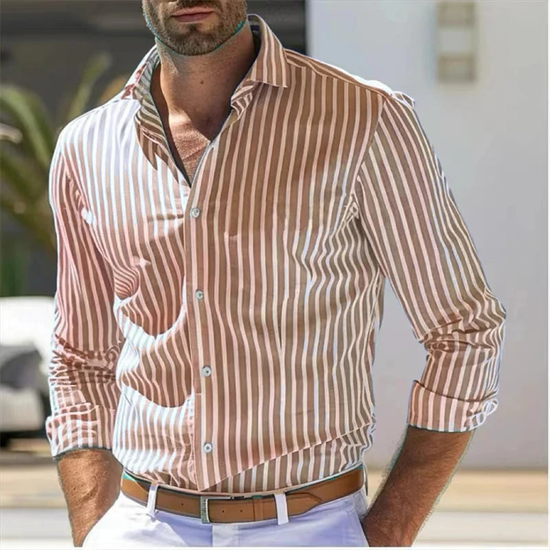Tiago™ Camisa de rayas bicolores de manga larga
