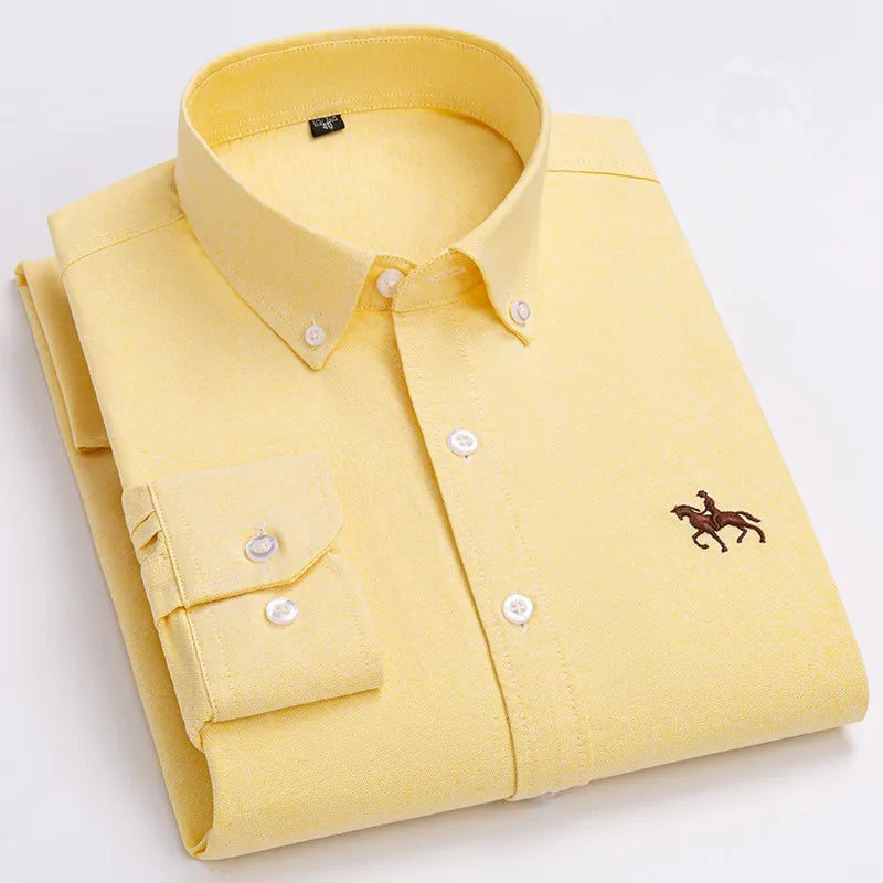 Raúl™ Camisa de hombre 100% algodón de manga larga