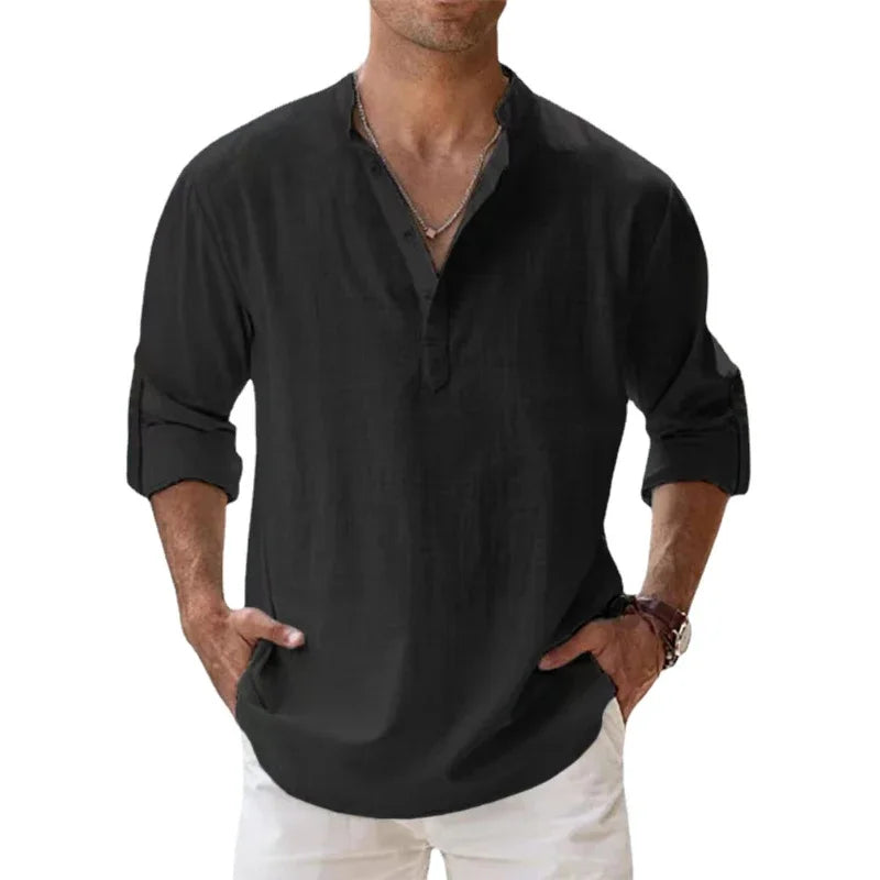 Pierre - Camisa de manga larga de algodón