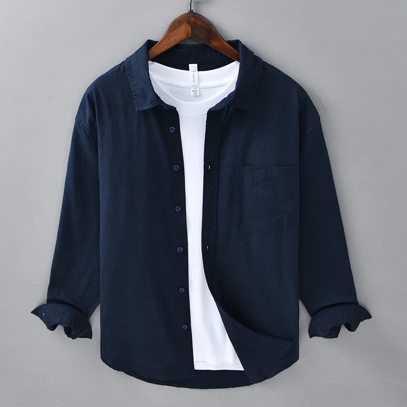 Ramón™ Camisa Clásica de Lino Sólido
