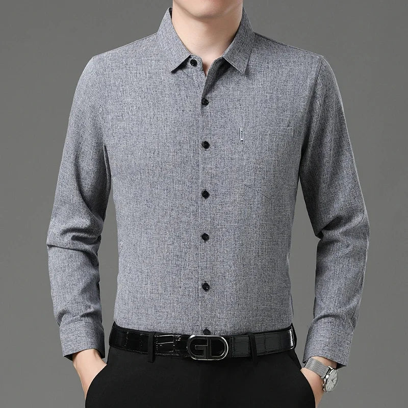 Esteban - Camisa de manga larga de algodón para hombre