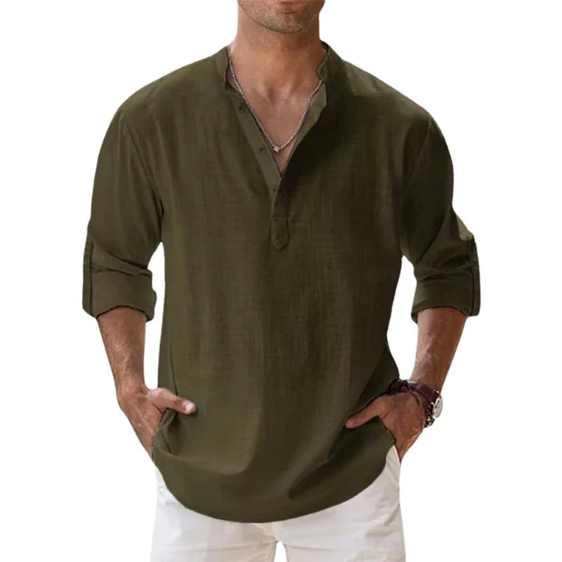 Pierre - Camisa de manga larga de algodón