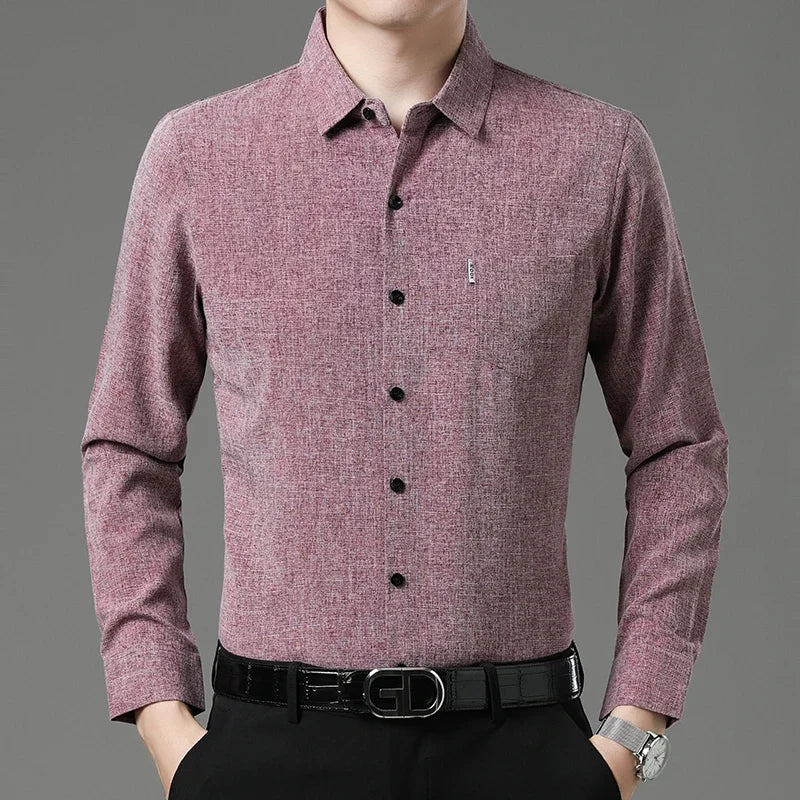 Esteban - Camisa de manga larga de algodón para hombre