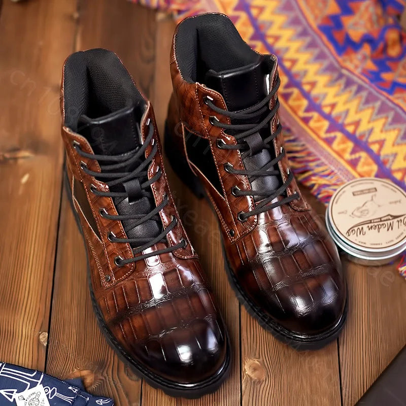 Bart™ | Botas de piel de cocodrilo