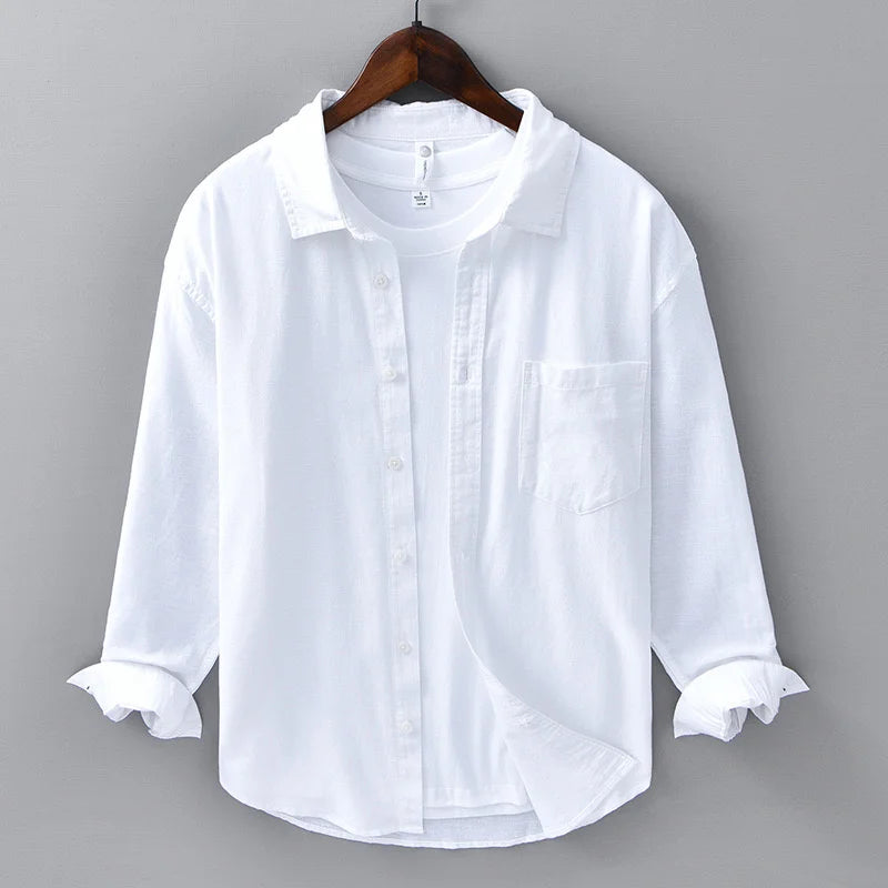 Ramón™ Camisa Clásica de Lino Sólido