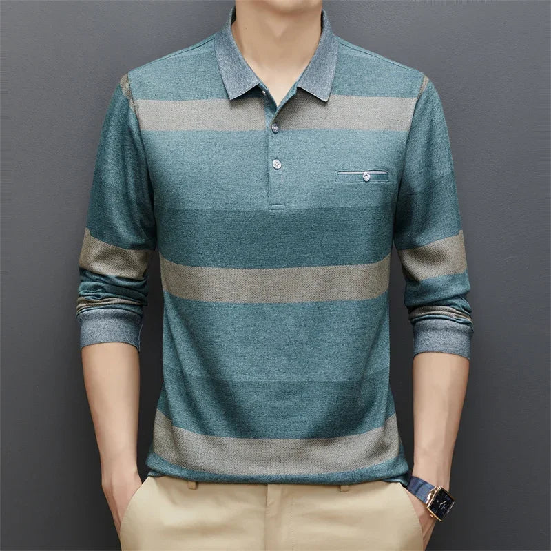 Rio - Polo de Manga Larga Casual para Hombre