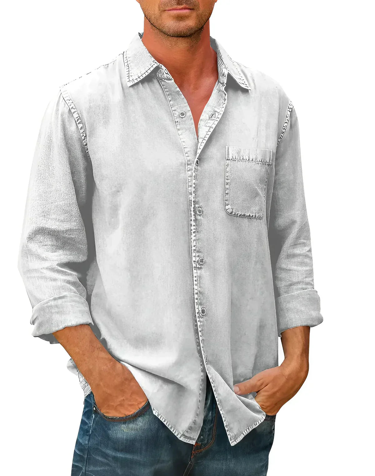 Agustín - Camisa de manga larga casual
