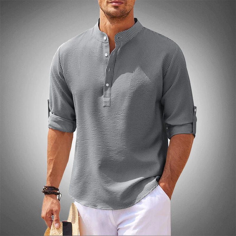 Gonzalo™ Camisa de manga larga de algodón-lino