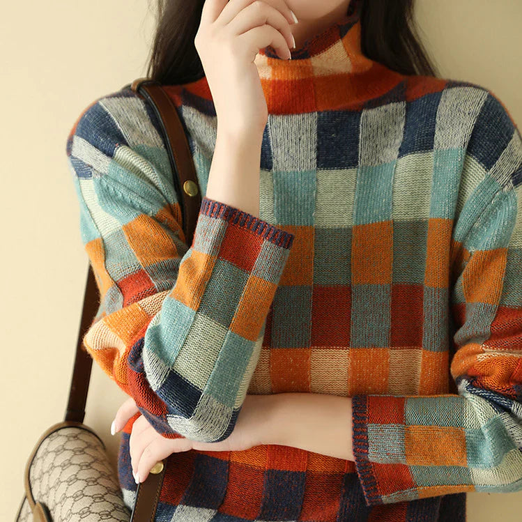Jade | Jersey de Cachemira con Diseño de Patchwork
