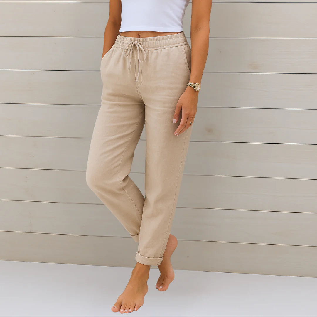 Myron - Pantalón Premium de Lino Elástico y Transpirable
