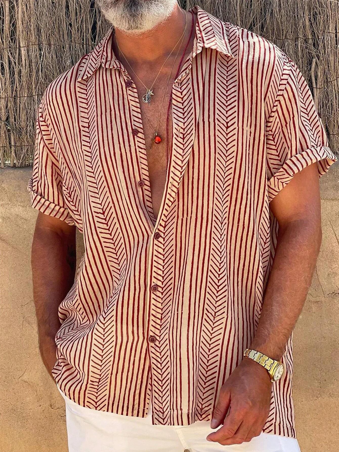 Mateus - Camisa de Hombre con Estampado Geométrico