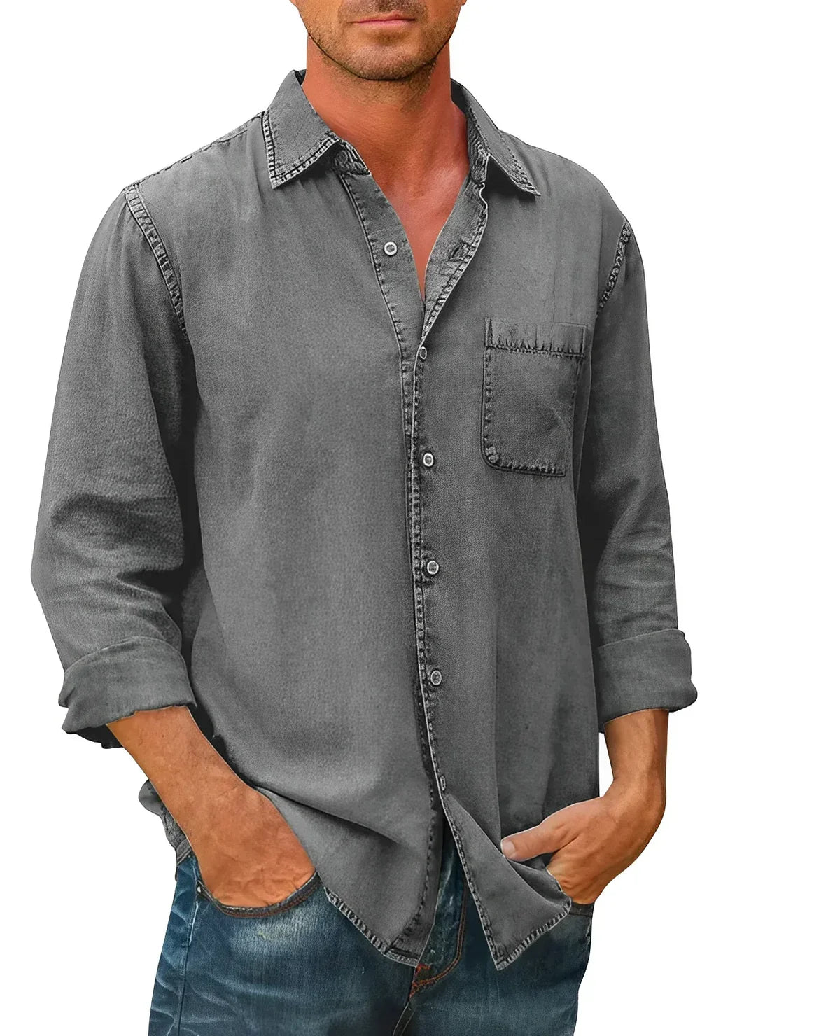 Agustín - Camisa de manga larga casual