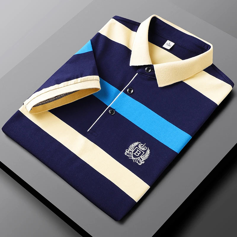 Bastiani - Polo premium a rayas para hombre