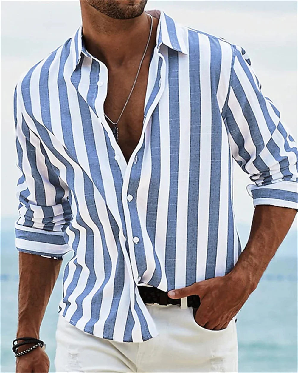 Olivaro - Camisa de rayas estilo Riviera