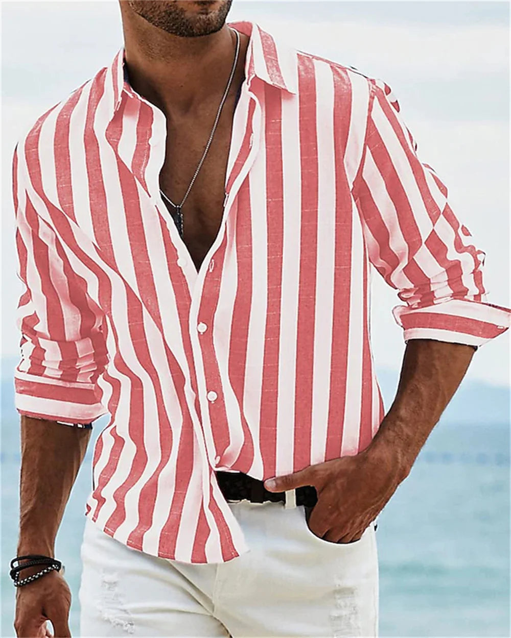 Olivaro - Camisa de rayas estilo Riviera
