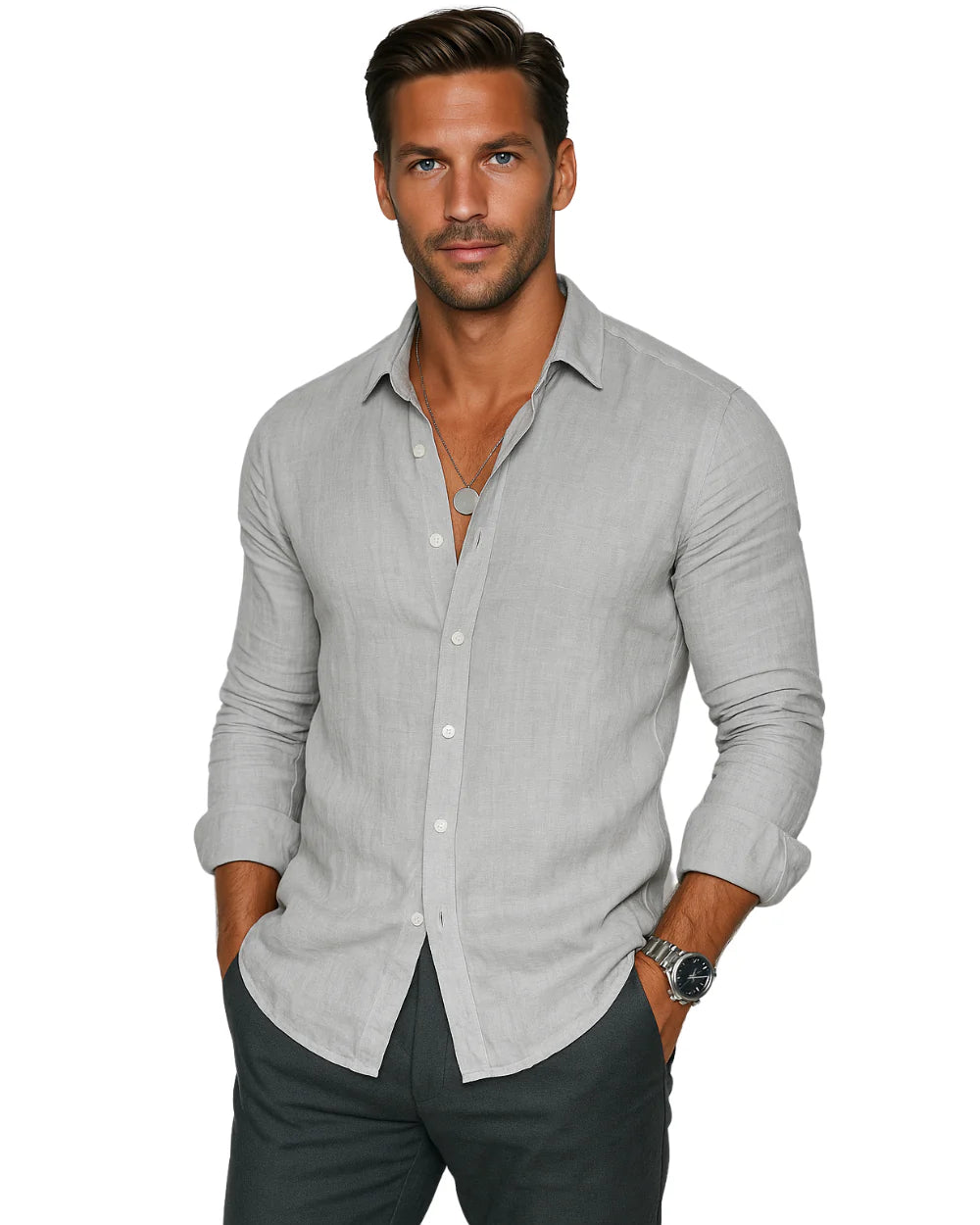 Faloni - Camisa casual para hombre